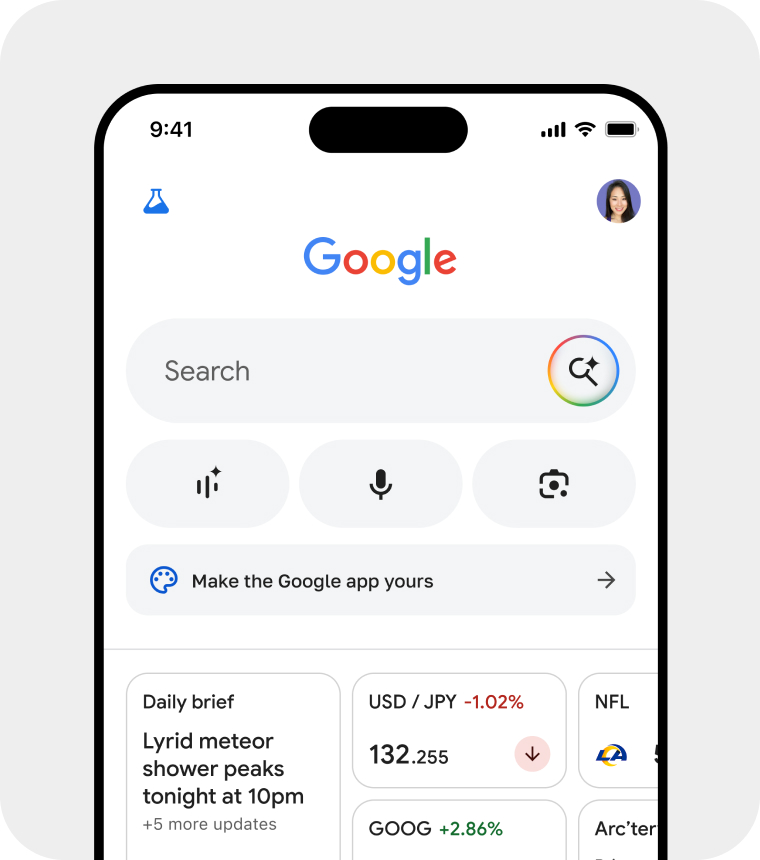 Image of the iOS Google app